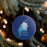 Christmas Home Soldier Ceramic Ornament — "Merry Christmas" Military Family Keepsake