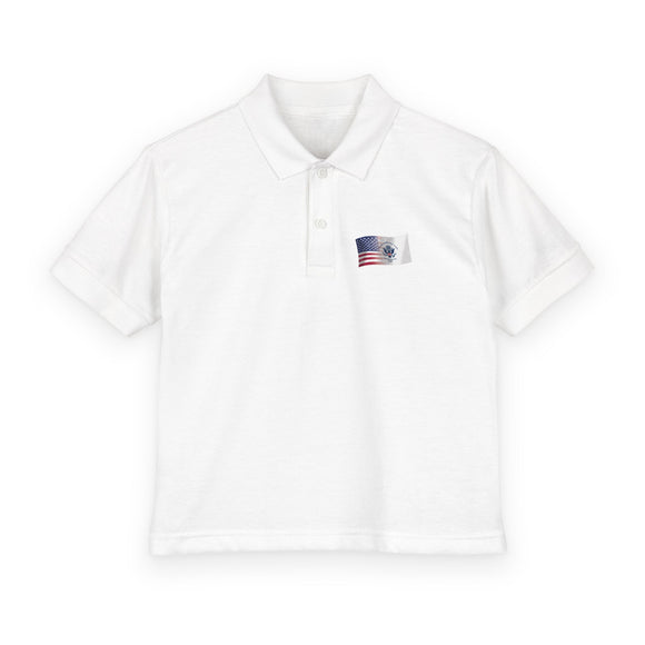 Youth Polo Shirt with Small American Flag Pocket Graphic — Coast Guard