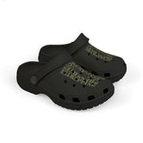 Kids Black Foam Clogs with Olive Camouflage Insole – Reserve
