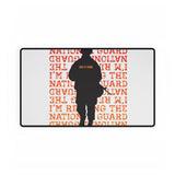 Military-Themed Desk Mat, 24/7/365 Support, Perfect for Home Office, Gift for Veterans, National Guard Pride