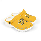Kids Navy Support EVA Foam Clogs — "I'm Repping Navy" Yellow Slip‑Ons