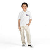 Youth Polo Shirt with American Flag Pocket Print — Army