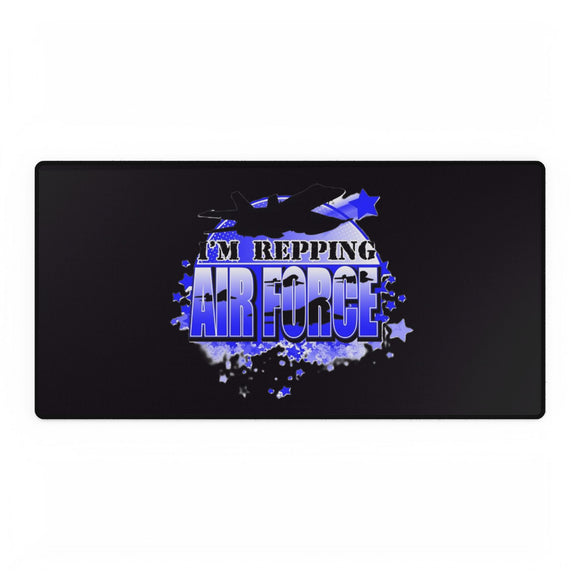 Air Force Emblem Desk Mat, Stylish Workspace Decor, Gaming Mouse Pad, Air Veteran Gift, Home Office Accessory