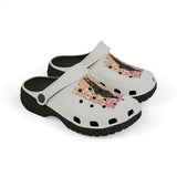 Kids White EVA Clogs with Retro Silhouette Print — National Guard