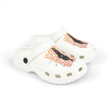 Kids White EVA Clogs with Retro Silhouette Print — National Guard