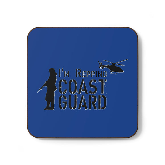 Coast Guard Coasters - I'm Repping Coast Guard, Military Gifts, Drink Coaster Set, Home Bar Decor, Unique Gifts for Veterans