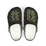 Kids Black Foam Clogs with Olive Camouflage Insole – Reserve