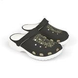 Kids Black Foam Clogs with Olive Camouflage Insole – Reserve