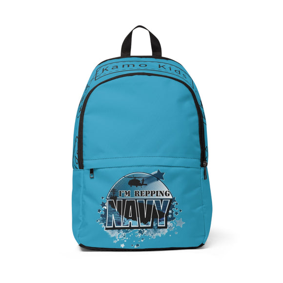 Navy Pride Unisex Fabric Backpack, School Backpack, Casual Daypack, Gift for Navy Families, Stylish Travel Bag
