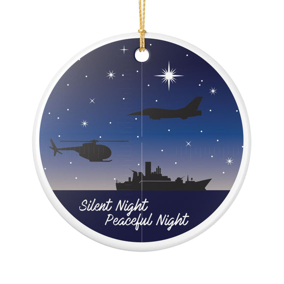 Silent Night Peaceful Night Military Ornament — Ceramic Christmas Decoration