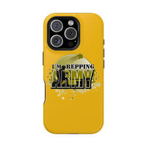 Impact-Resistant Phone Case: I'm Repping Army, Military Pride Decor, Durable Gift for Veterans, Unique Army Designs, Soldier Accessories