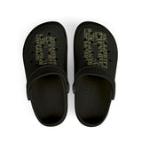 Kids Black Foam Clogs with Olive Camouflage Insole – Reserve
