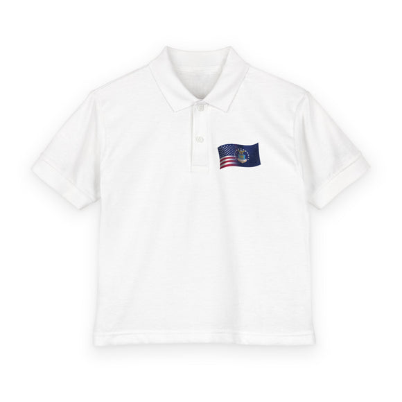Youth Polo with Waving American Flag Patch — Air Force