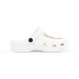 Kids White EVA Clogs with Retro Silhouette Print — National Guard