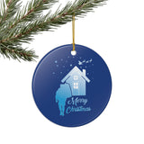 Christmas Home Soldier Ceramic Ornament — "Merry Christmas" Military Family Keepsake