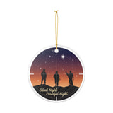 Silent Night Peaceful Night Military Soldiers Ceramic Ornament — Christmas Memorial Keepsake