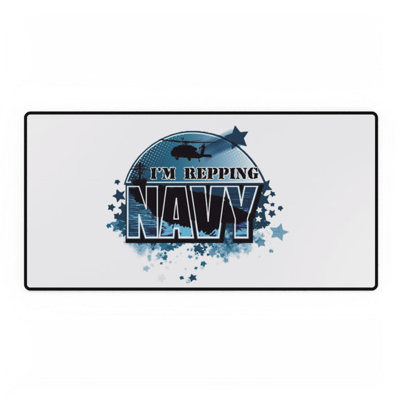 Navy Emblem Desk Mat, Stylish Workspace Decor, Gaming Mouse Pad, Navy Veteran Gift, Home Office Accessory
