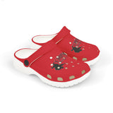 Kids Red Marine Rescue EVA Foam Clogs – Comfortable Slip-On Shoes for Boys & Girls