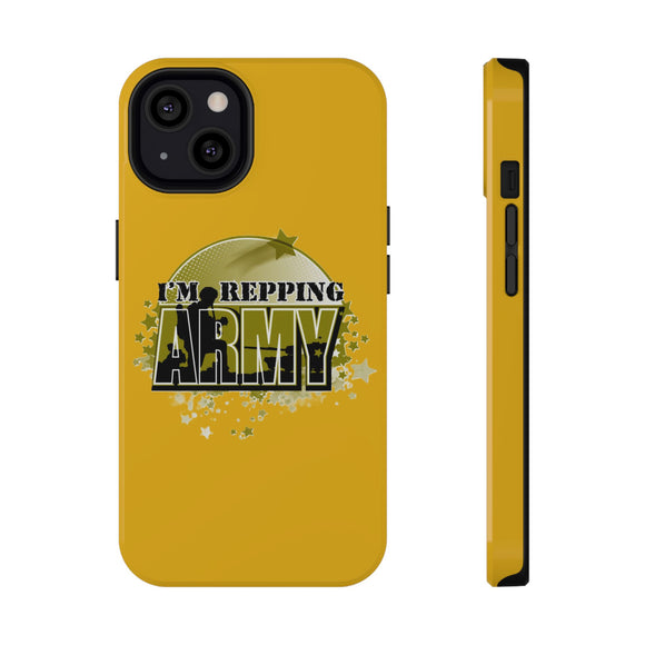 Impact-Resistant Phone Case: I'm Repping Army, Military Pride Decor, Durable Gift for Veterans, Unique Army Designs, Soldier Accessories