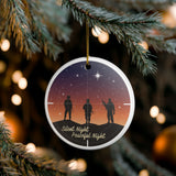 Silent Night Peaceful Night Military Soldiers Ceramic Ornament — Christmas Memorial Keepsake